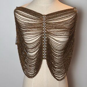 Handmade Gold Beaded Shoulder Cape